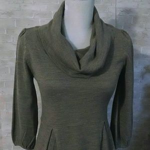 AB Studio cowl neck tan sweater dress Small cozy